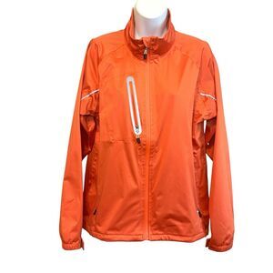 ELEVATE Sport Women’s Orange Reflective Water Repellent Full Zip Jacket #92950